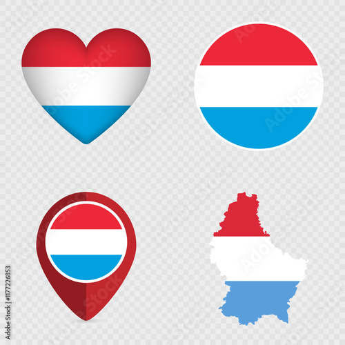 Free Download Luxembourg Flag Icons Pack. Vector illustration. - GFXLoad
