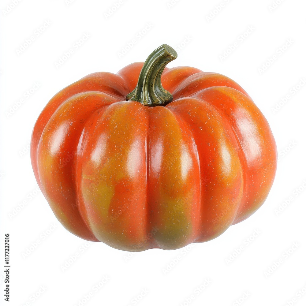 Vibrant orange pumpkin with green stem showcasing autumn colors at a harvest festival Vibrant orange pumpkin with green stem showcasing autumn colors at a harvest festival