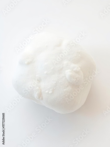 Single fluffy marshmallow, pure white background, high quality, sugar