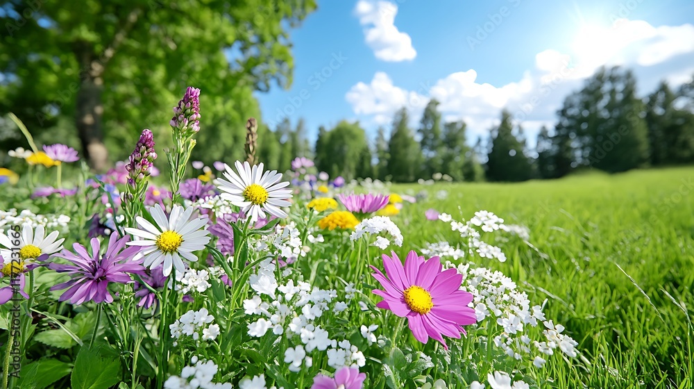 Summer Meadow Wildflowers Blooming Daisy Cosmos and More Summer Meadow Wildflowers Blooming Daisy Cosmos and More