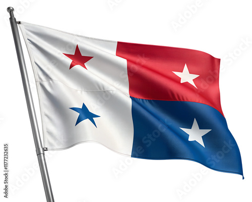 Flag of  Panama isolated on transparent background photo