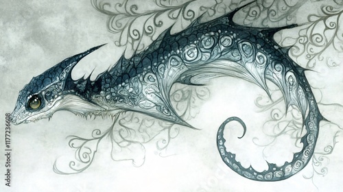 Whimsical Dragon: A Fantasy Art Illustration