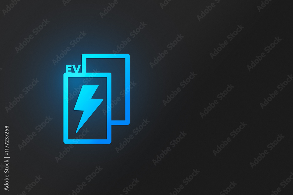 EV Charging Station Icon with Energy Symbol EV Charging Station Icon with Energy Symbol