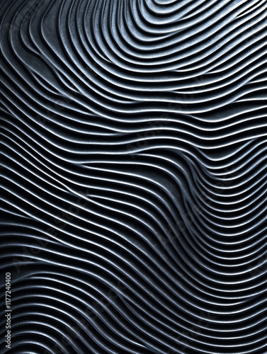 Wallpaper Mural Abstract dark gray wavy lines texture background. Torontodigital.ca