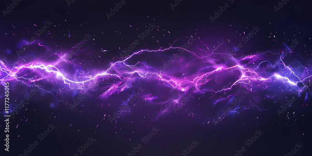 Fototapeta premium Dramatic Purple Lightning Crashing Through the Clouds