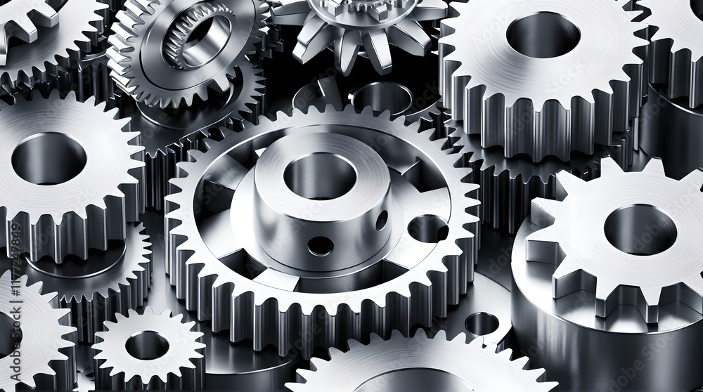 The gears were piled up on the floor. The gears were piled up on the floor.