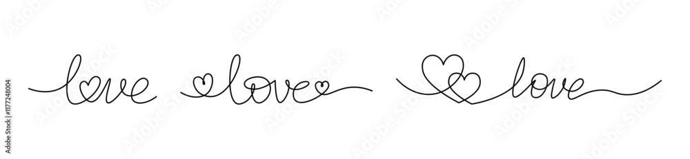Love and hearts in continuous one line drawing set. Love symbol on transparent background. For valentine's day banner. Abstract hearts. Editable stroke, hand drawn sketch minimalism wedding love art Love and hearts in continuous one line drawing set. Love symbol on transparent background. For valentine's day banner. Abstract hearts. Editable stroke, hand drawn sketch minimalism wedding love art