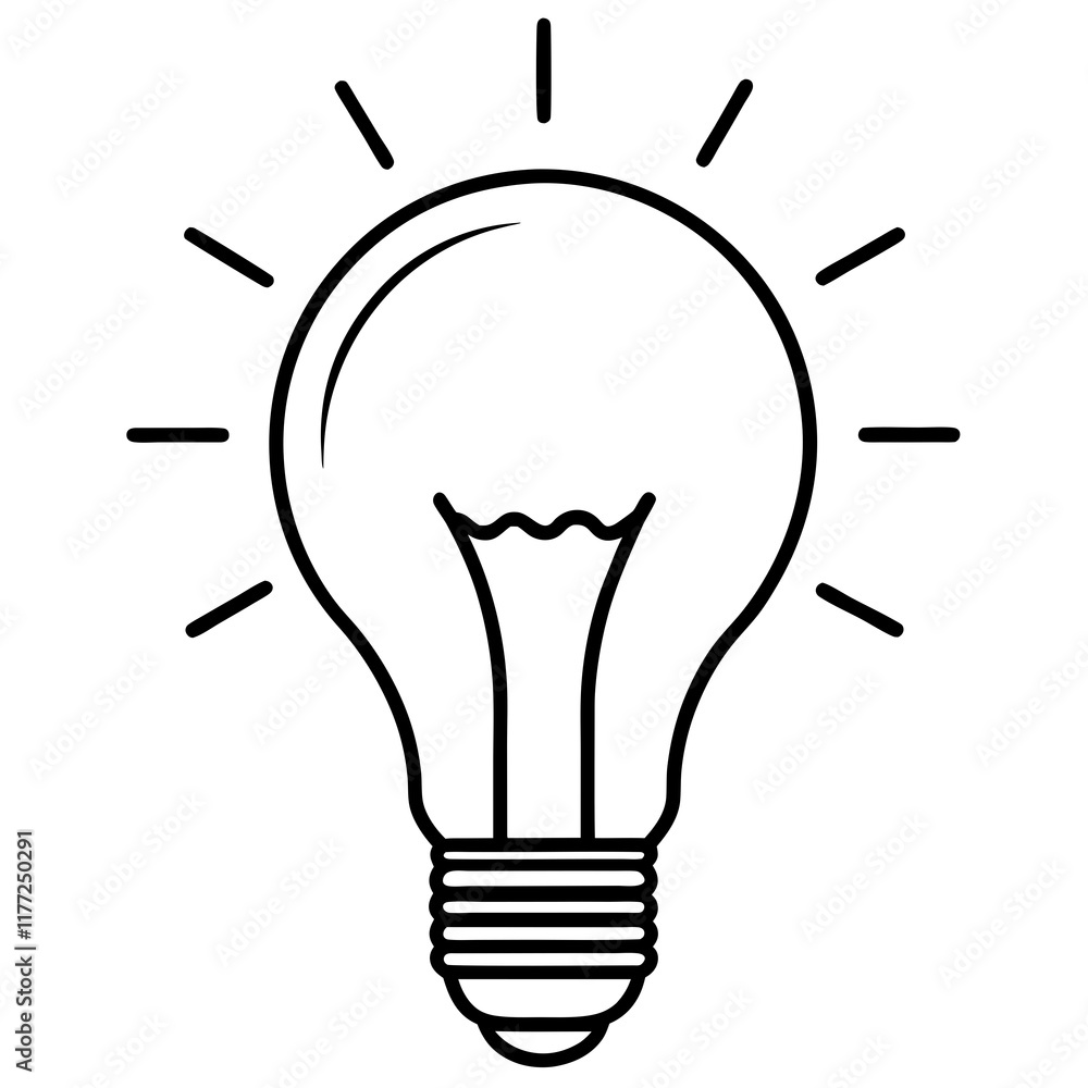 Lightbulb Idea Line Art Vector Design Lightbulb Idea Line Art Vector Design