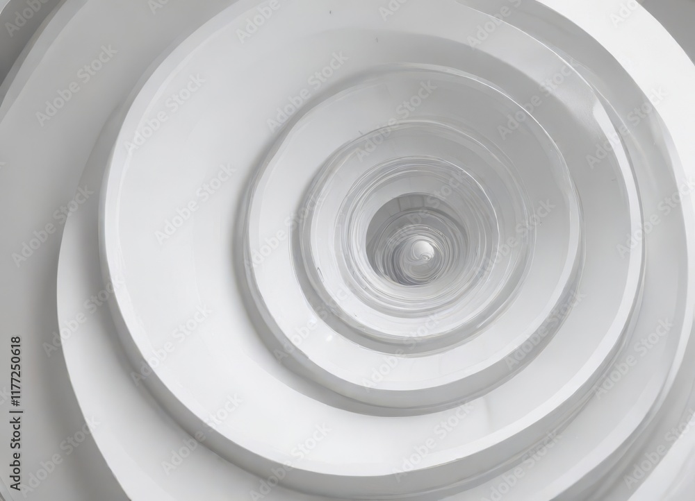 Obraz premium White background featuring a dynamic Fibonacci spiral, emphasizing clean lines and form , backdrop, golden ratio
