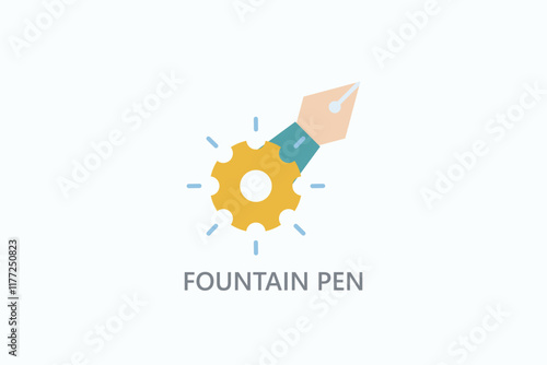 Fountain Pen Isolated Vector, Icon Or Logo Sign Symbol Illustration