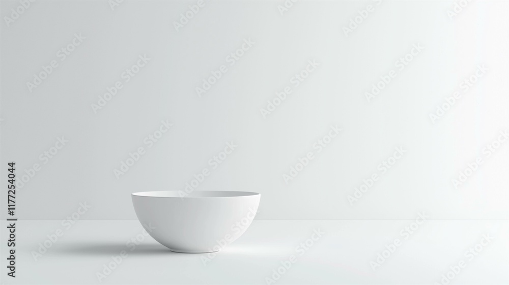 Photorealistic image of a minimalist bowl with clean, smooth edges on a white background, emphasizing simplicity
Photorealistic image of a minimalist bowl with clean, smooth edges on a white background, emphasizing simplicity