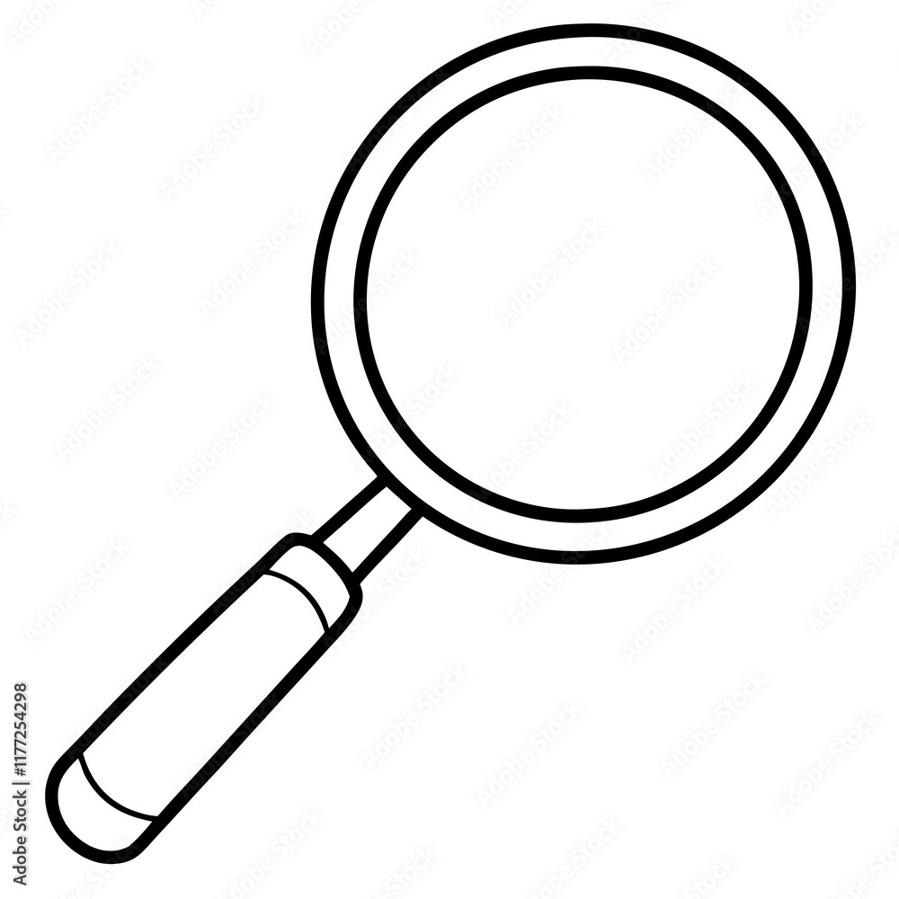Magnifying Glass Line Art Vector Illustration Magnifying Glass Line Art Vector Illustration