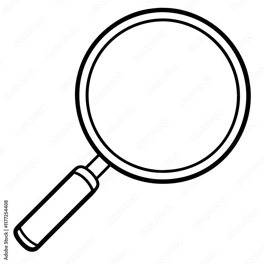 Magnifying Glass Line Art Vector Illustration Magnifying Glass Line Art Vector Illustration