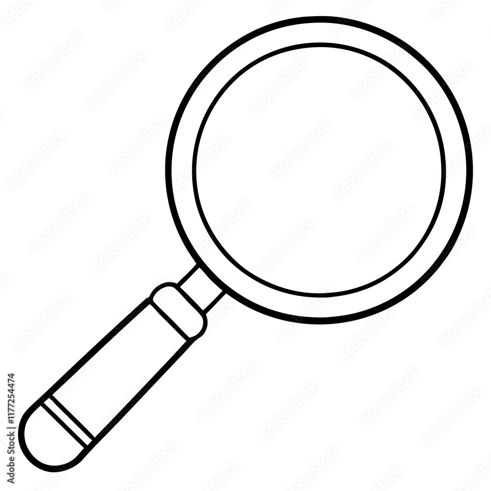 Magnifying Glass Line Art Vector Illustration Magnifying Glass Line Art Vector Illustration