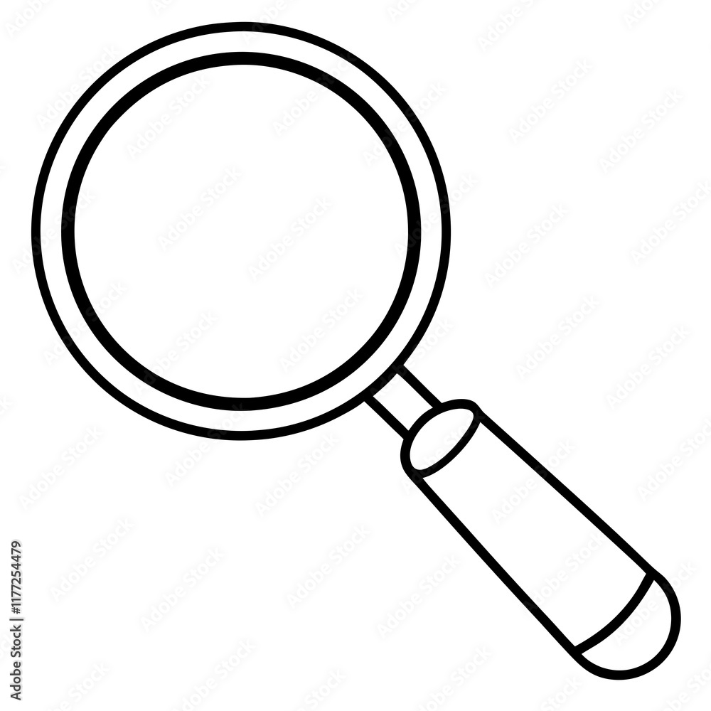 Magnifying Glass Line Art Vector Illustration Magnifying Glass Line Art Vector Illustration