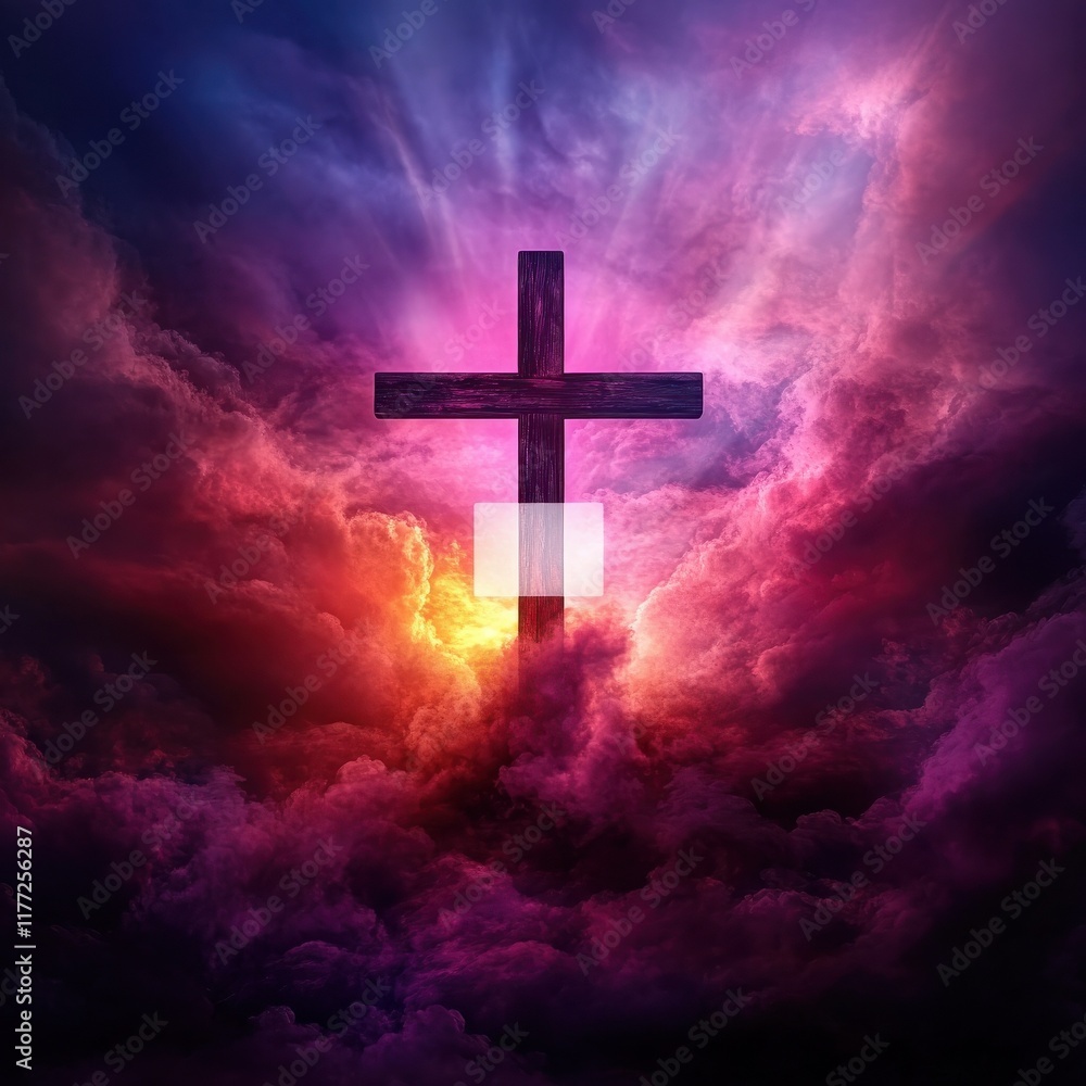 jesus christ cross easter resurrection concept christian cross on a background with dramatic lighting colorful sunset dark clouds and sky and sunbeams jesus christ cross easter resurrection concept christian cross on a background with dramatic lighting colorful sunset dark clouds and sky and sunbeams