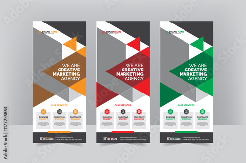 Corportae Digital Marketing Modern roll up banner design template

