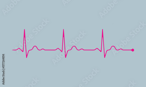 Red heart rhythm symbols Illustration Calligraphy Graphic Design,Handmade Calligraphy eps 10