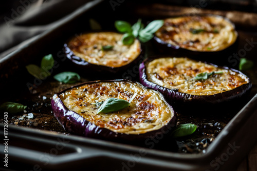 gourmet oven roasted eggplant photo