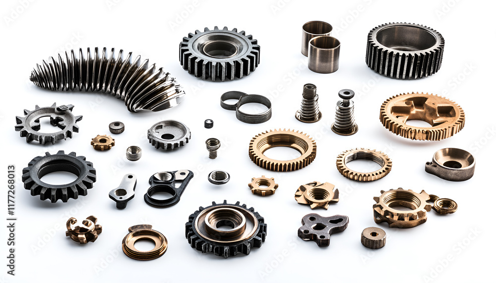 Gears collage isolated on white background Gears collage isolated on white background