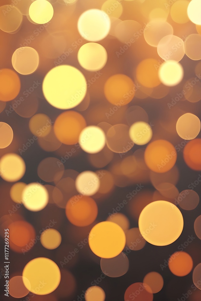 Fototapeta premium Shimmering golden bokeh backdrop with blurred lights