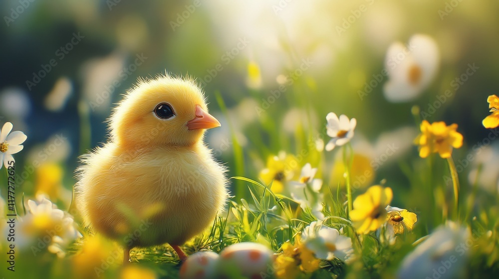 Cute Easter chick-themed design, celebrating spring Cute Easter chick-themed design, celebrating spring