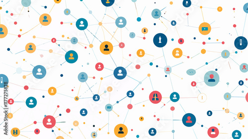 Flat Vector Social Networking Background for Creative Projects