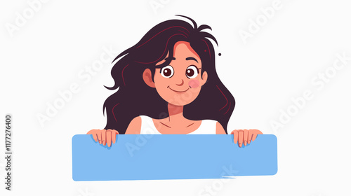 Joyful Woman Peeking, Watching, and Spying - Happy Curiosity Concept Photo