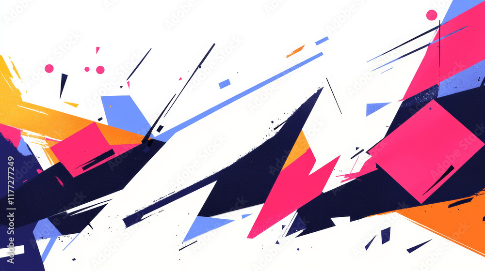 Fototapeta premium Dynamic abstract geometric shapes in vibrant colors