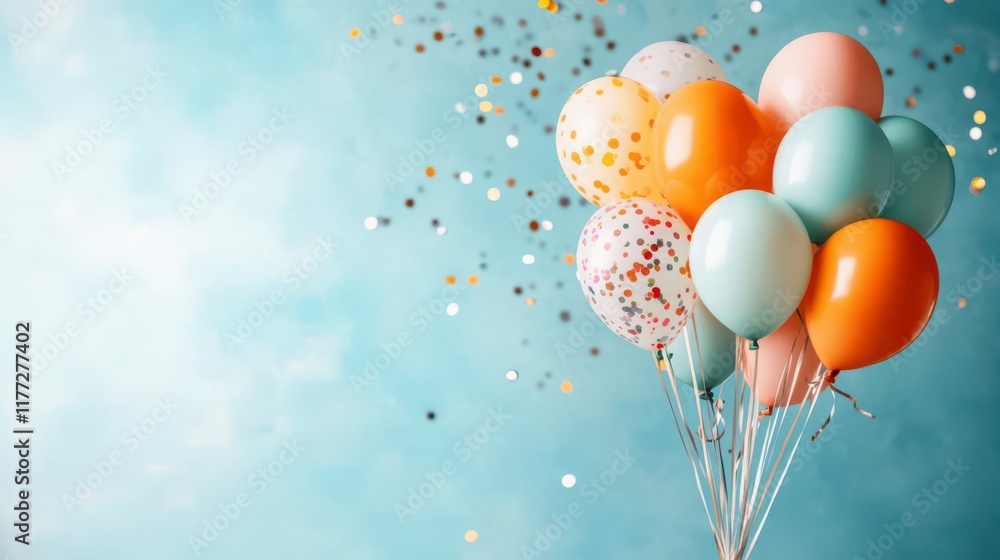 Fototapeta premium Joyful Burst of Colorful Balloons, Festive Celebration!