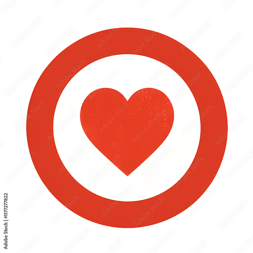 Valentine's Day.Symbol of love and community displayed prominently in vibrant red and white circular design Valentine's Day.Symbol of love and community displayed prominently in vibrant red and white circular design