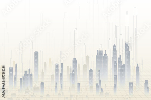 Smart building concept design for city illustration. Graphic concept for your design.