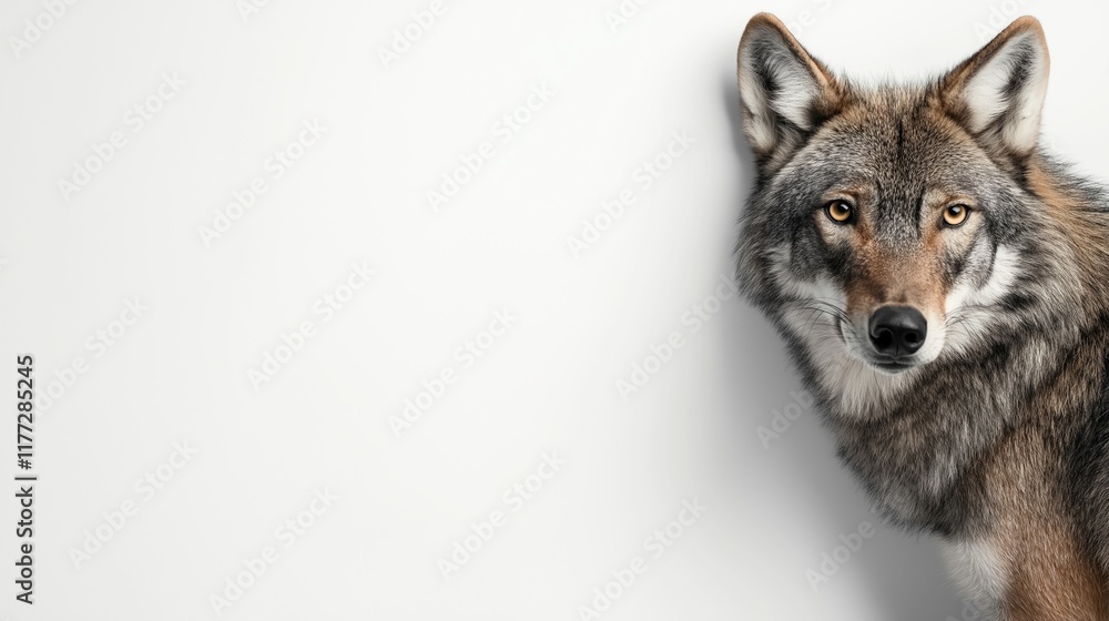 Obraz premium Charming wolf looking curiously at viewer