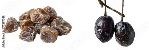 Big dates isolated on a white background. Generative AI. photo