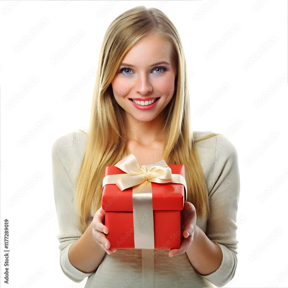 Beautiful young girl with gift box for valentine's day Beautiful young girl with gift box for valentine's day