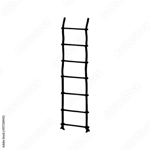 Rope ladder silhouette vector illustration design on white background.