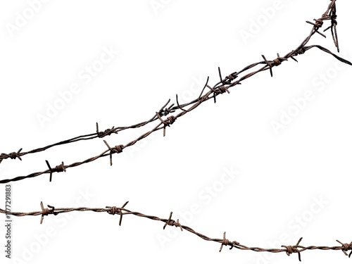 Abstract Three barbed wire isolated element