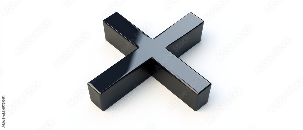 Obraz premium a black x symbol on a white background