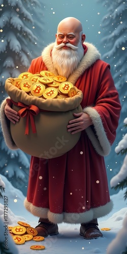 santa claus with money 