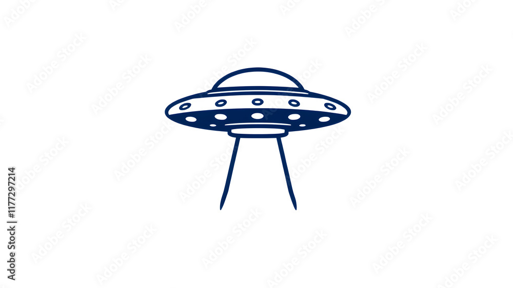 Fototapeta premium Ufo logo icon on white background. Generative AI