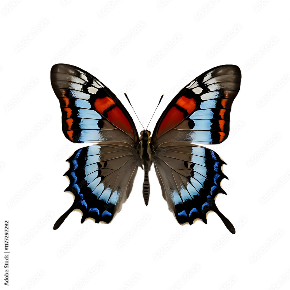 Obraz premium Beautiful Realistic Butterfly with Vibrant Wings on Transparent Background