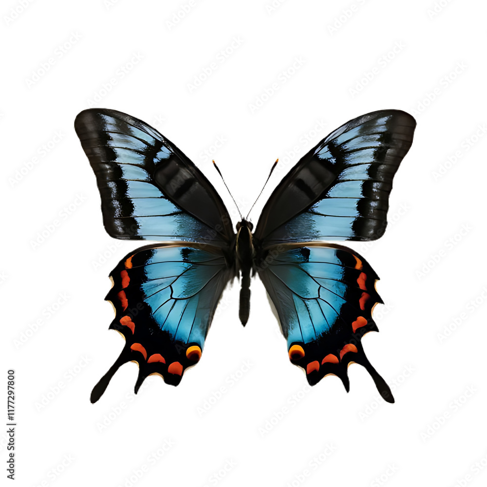 Obraz premium Beautiful Realistic Butterfly with Vibrant Wings on Transparent Background