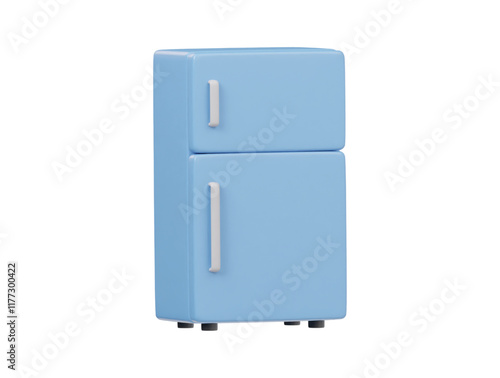 Refrigerator icon 3d render illustration