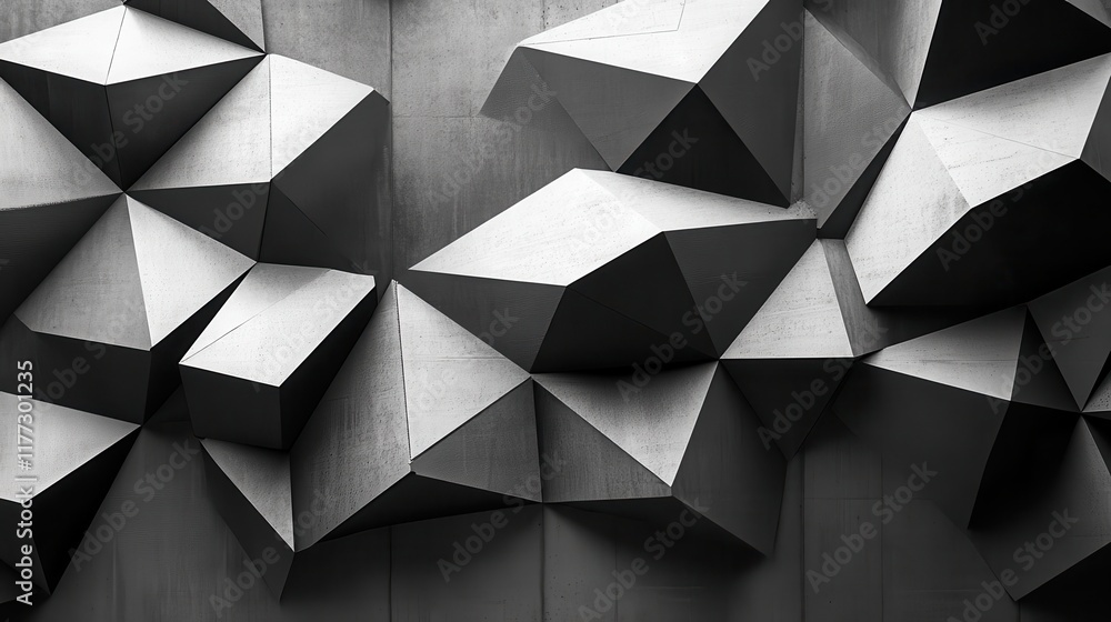 Fototapeta premium Abstract Geometric Shapes with Shadows on Textured Wall Surface