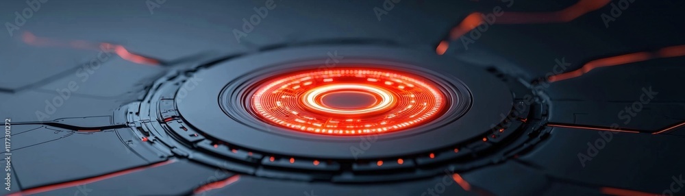 Futuristic Digital Technology Interface with Red Lights and Modern Design Elements Futuristic Digital Technology Interface with Red Lights and Modern Design Elements