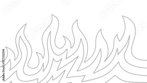 Background with fire lines. Outline of flames background. Continuous fire line design. Flame outline background. Fire Background. flame Background. doodle fire background. Flame Seamless Pattern.