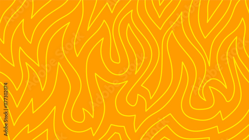 Background with fire lines. Outline of flames background. Continuous fire line design. Flame outline background. Fire Background. flame Background. doodle fire background. Flame Seamless Pattern.