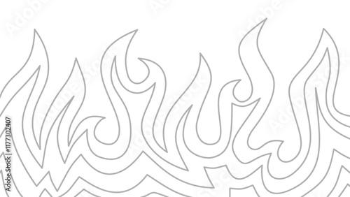 Background with fire lines. Outline of flames background. Continuous fire line design. Flame outline background. Fire Background. flame Background. doodle fire background. Flame Seamless Pattern.