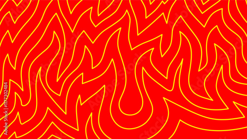 Background with fire lines. Outline of flames background. Continuous fire line design. Flame outline background. Fire Background. flame Background. doodle fire background. Flame Seamless Pattern.