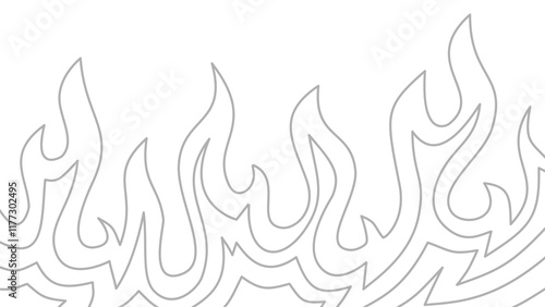 Background with fire lines. Outline of flames background. Continuous fire line design. Flame outline background. Fire Background. flame Background. doodle fire background. Flame Seamless Pattern.